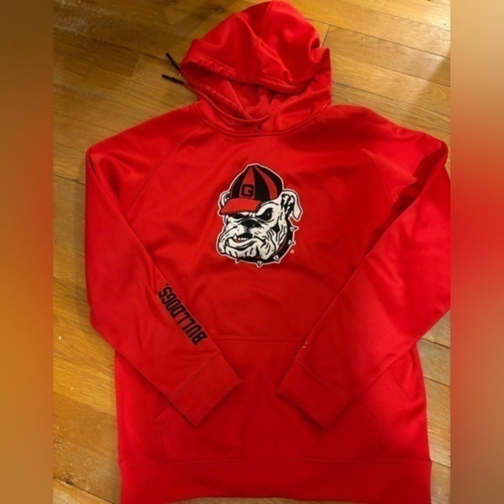 University of Georgia bulldogs, champion red hoodie, sweatshirt, size medium